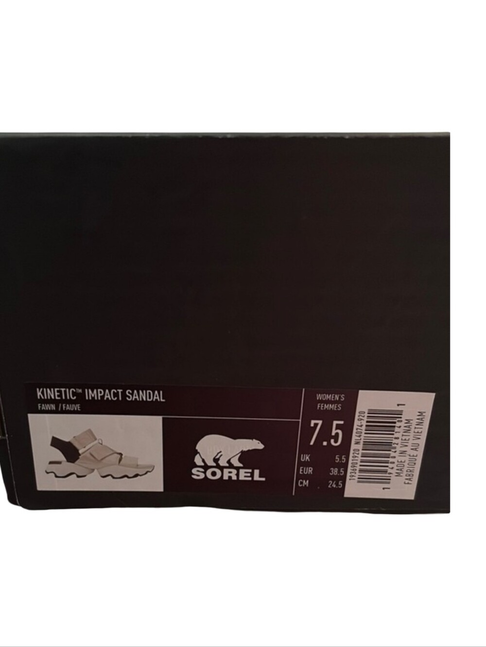 Sorel Kinetic Impact Women's White and Black Strappy Sport Sandals - Picture 4 of 7